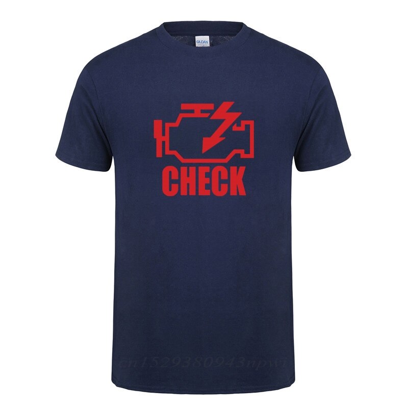 Mechanic Auto Repair Check Engine Light T-Shirt Funny Birthday Gift For Men Daddy Father Husband Short Sleeve Cotton T Shirt Tee