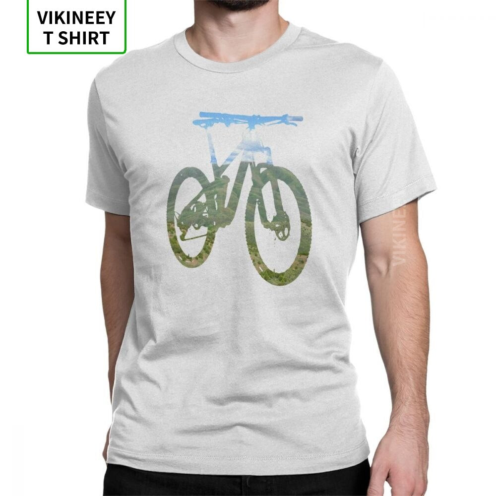 Man T Shirt Mountain Bike T-Shirts Mountain And Sky MTB Collection Stylish Short Sleeves Tees Clothing 100% Cotton Print