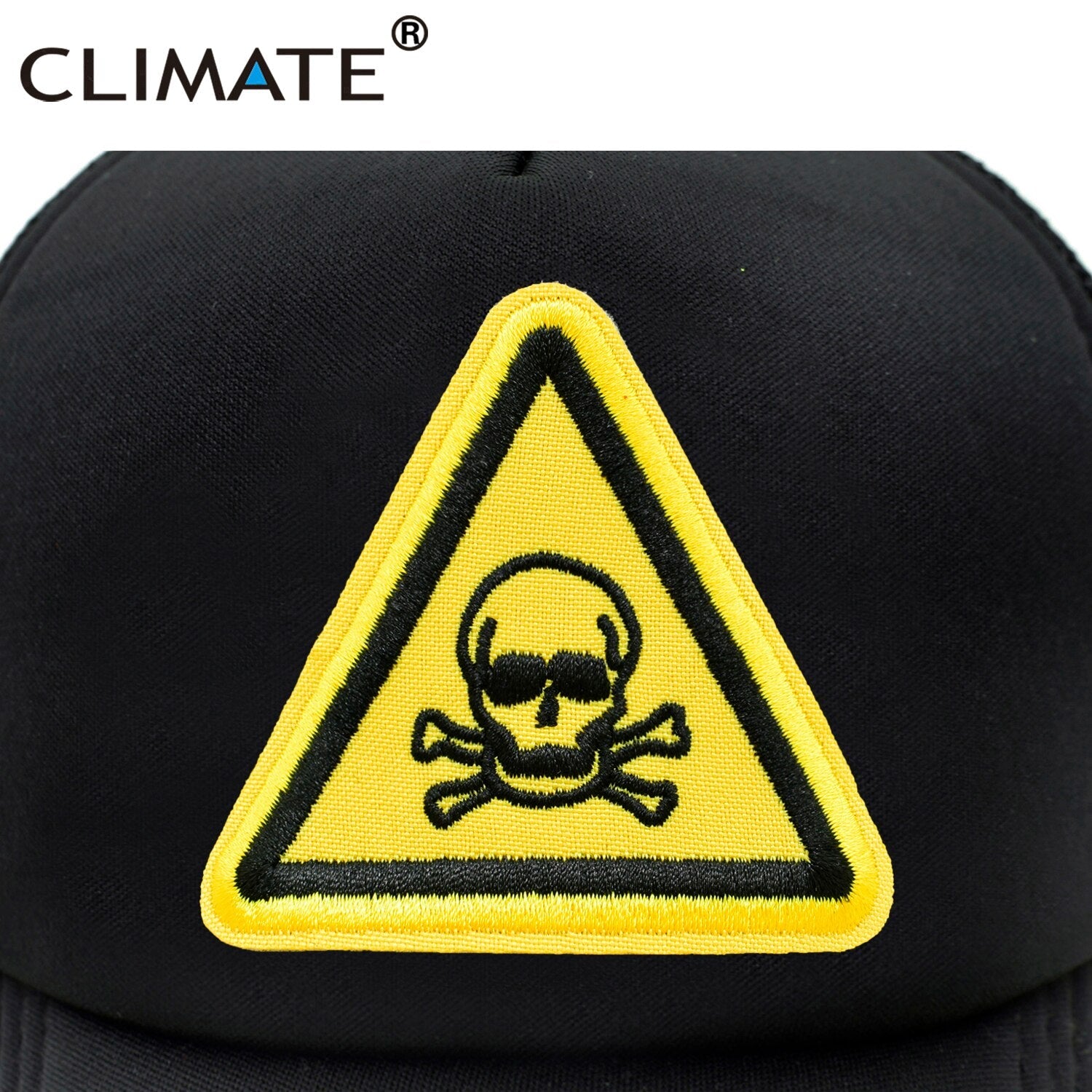 CLIMATE Men Cool Skull Trucker Cap Hiphop Street Style Skeleton Cap Danger Keep