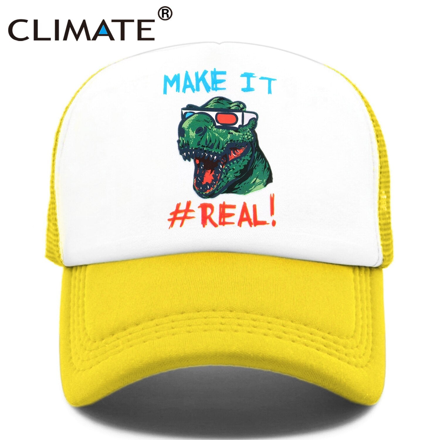 CLIMATE Funny  Jurassic Dinosaur Trucker Cap Men Funny Cool Trucker Cap Make it