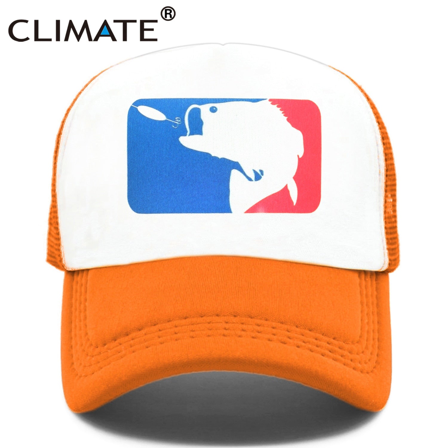 CLIMATE Pike Fish Hunt Trucker Cap Pike Fishing Camouflage Caps for Man Fisher Fishing Baseball Cap Summer Cool Mesh Caps Men