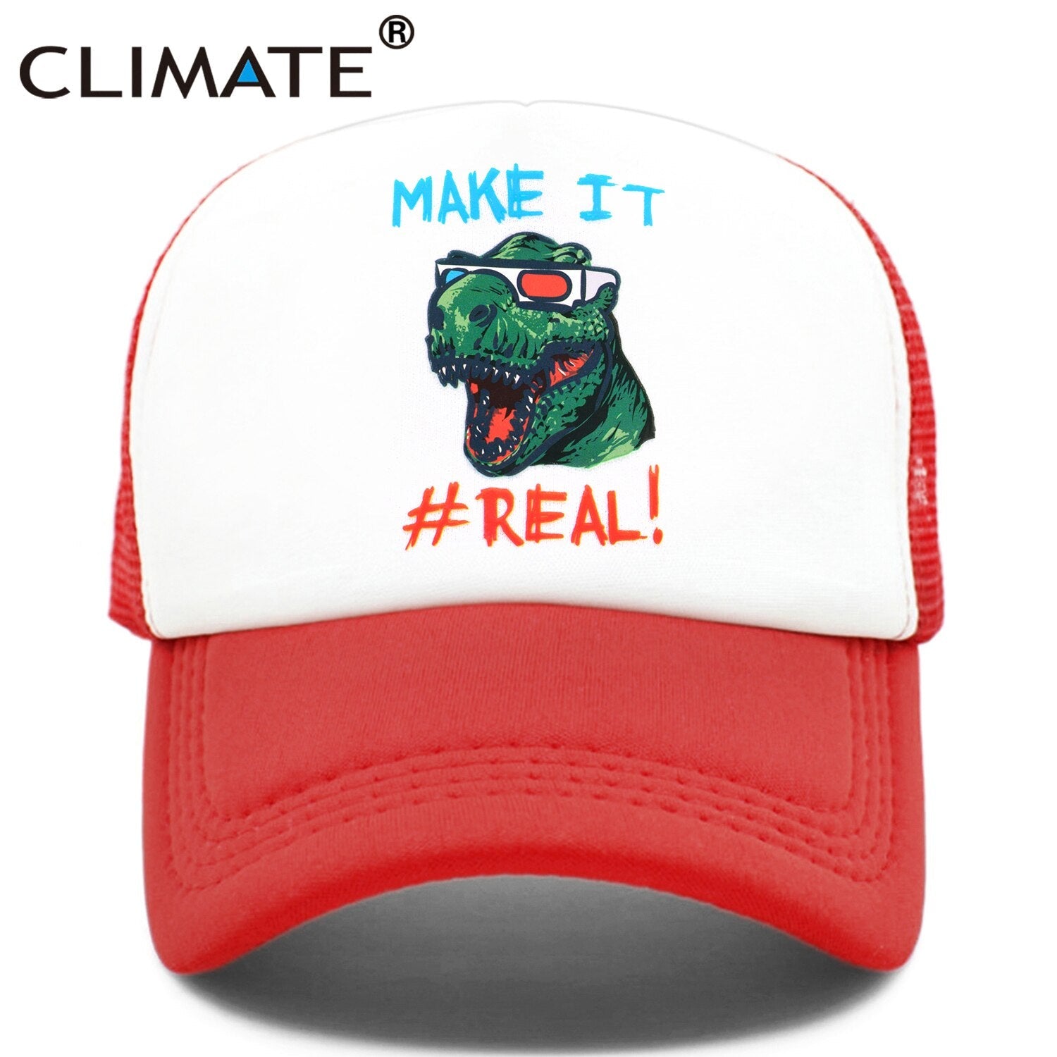 CLIMATE Funny  Jurassic Dinosaur Trucker Cap Men Funny Cool Trucker Cap Make it