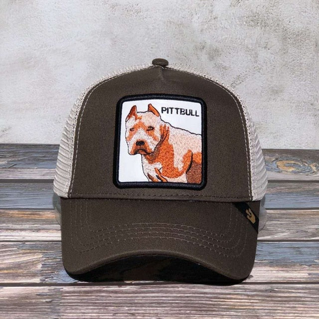 Exquisite Shar Pei Animal BOXER Embroidery Anime Cute Embroidery Baseball Cap Summer Mesh Men's Ms. Outdoor Sunshade hats