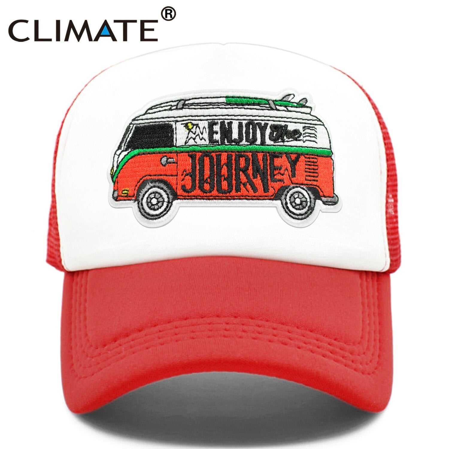 CLIMATE Road Trip Cap Drive Tour Trucker Cap Car Journey Vacation Mesh Cap Hip Hop Summer Hat Caps for Men Family Journey