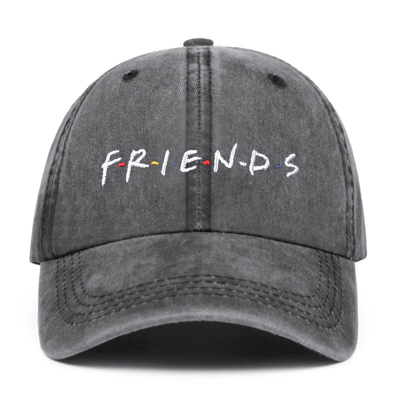 Fashion hip hop washed baseball cap FRIENDS embroidery wild hat adjustable men and women outdoor sun hats Trucker caps