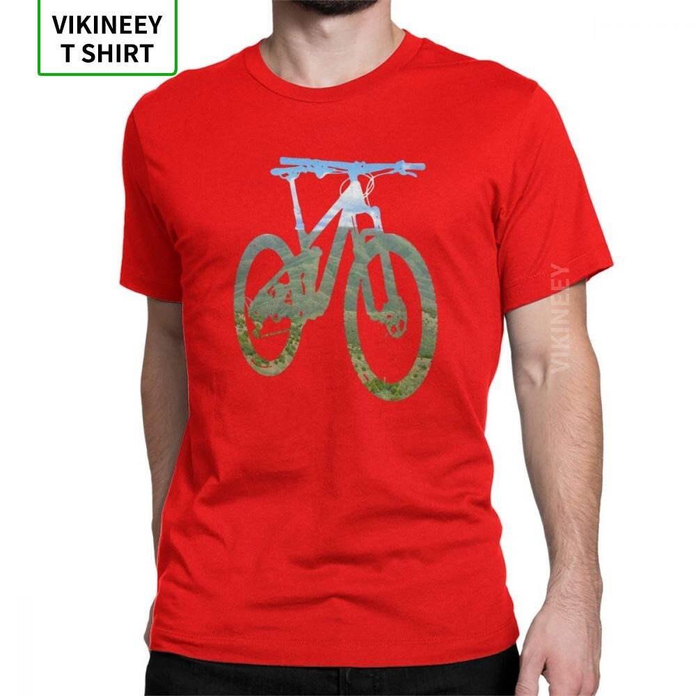 Man T Shirt Mountain Bike T-Shirts Mountain And Sky MTB Collection Stylish Short Sleeves Tees Clothing 100% Cotton Print