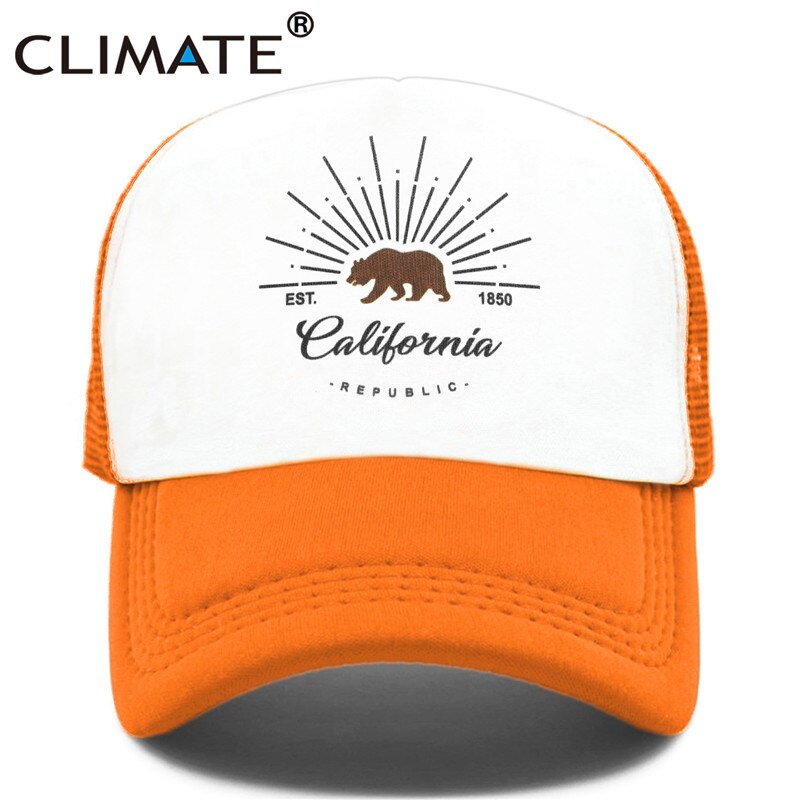 CLIMATE California Trucker Cap Bear California Republic Flag Caps Men Women Hip