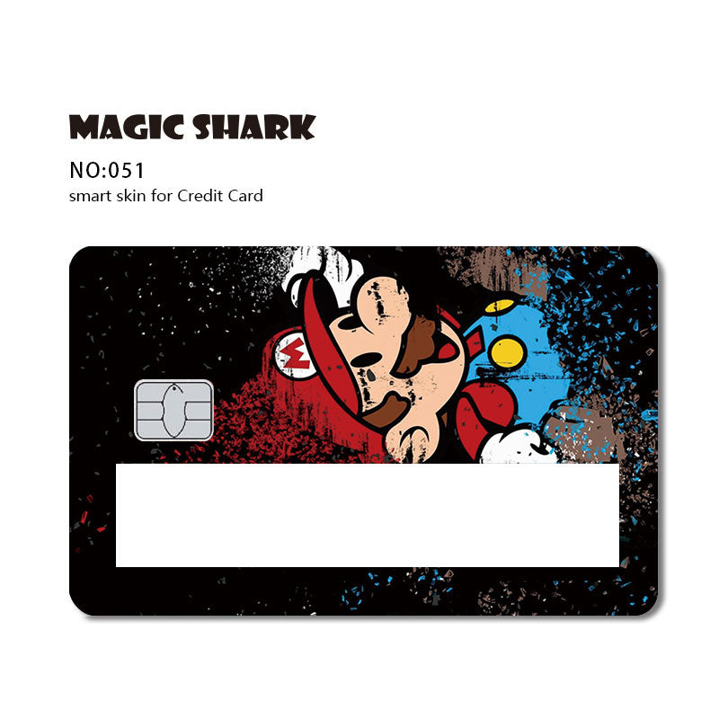 Magic Shark 2021 Fashion Matte Cute Cartoon PVC Window Credit Card Debit Card Sticker Film Skin Small Large Chip