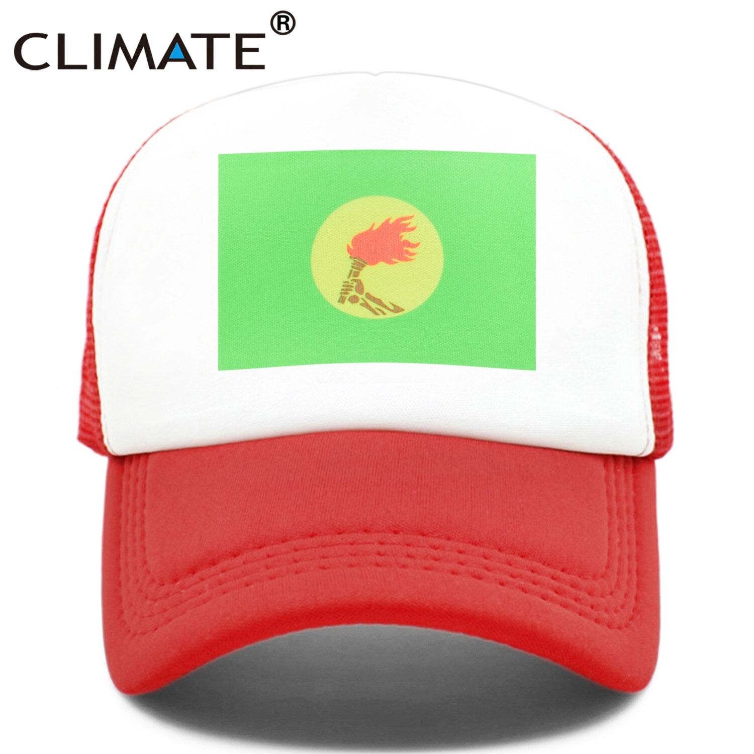 CLIMATE Zaire Flage Trucker Cap The Democratic Republic of the Congo Flag Cap Hip Hop Funny Green Hat Baseball Cap Cool Mesh Cap