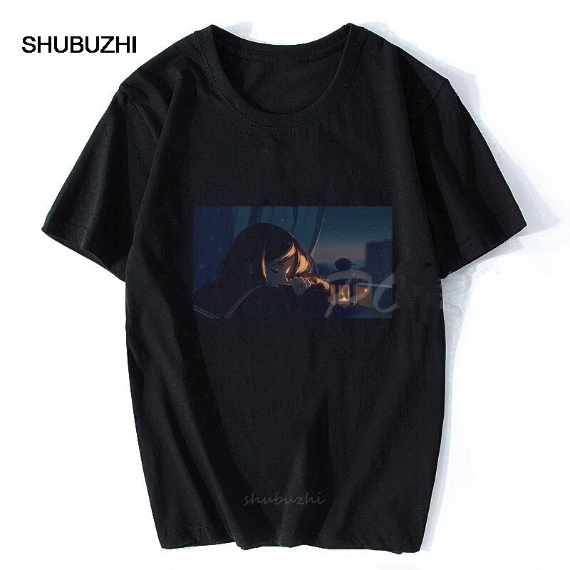 Sad Retro Anime Crying Eyes Vaporwave T-Shirt Summer Style Aesthetic Anime Japan Retro 90s Vaporwave Vintage T Shirt Streetwear