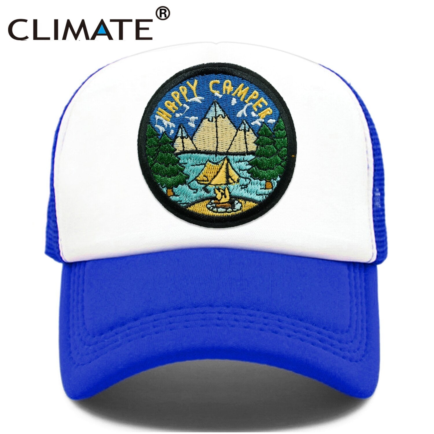 CLIMATE Camper Happy Camp Cap Camp Summer Camp Camping Trucker Cap Green Hiking