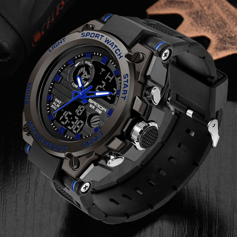 SANDA Brand Wrist Watch Men Watches Military Army Sport Style Wristwatch Dual Display Male Watch For Men Clock Waterproof Hours