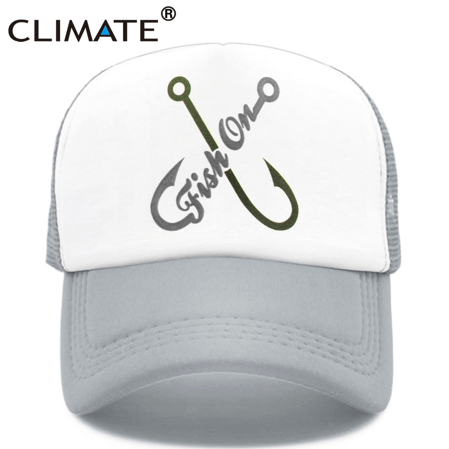 CLIMATE  Fish On Trucker Cap Fishing Fish Hunt Cap for Man Fisher Fishing Hat Baseball Cap Cat Summer Cool Mesh Caps Men