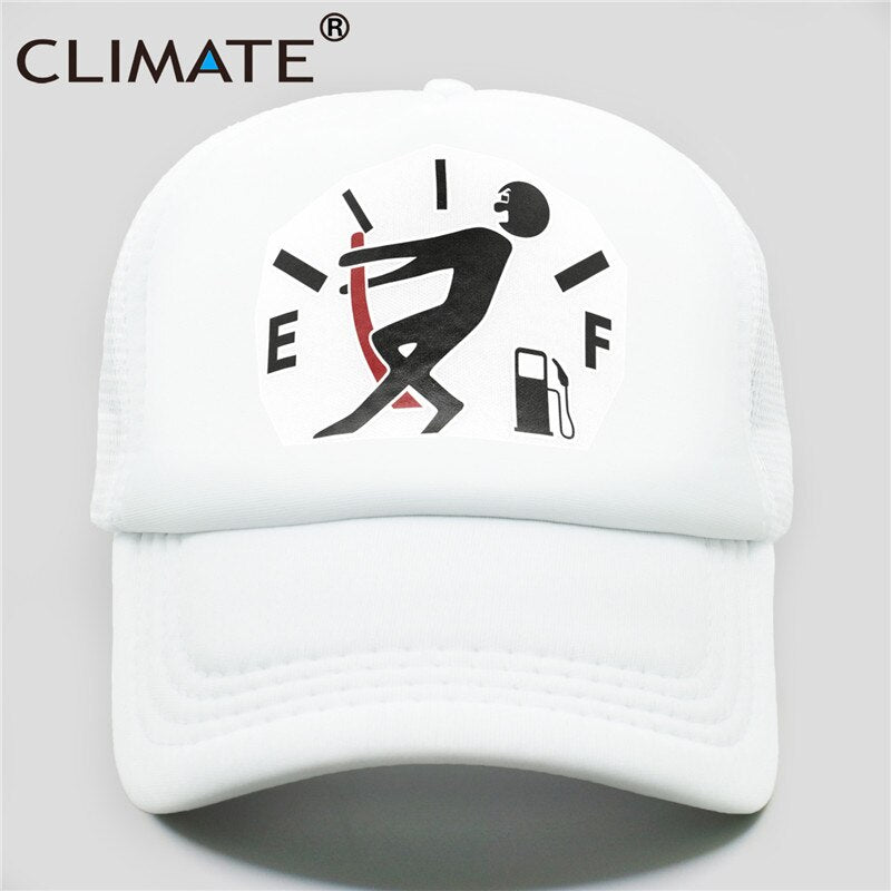 CLIMATE Car Racing Fan Trucker Cap Men Funny Car Caps Oiling Refuel Hip Hop Summer Mesh Hat Driver Car Racing Fans Caps for Men