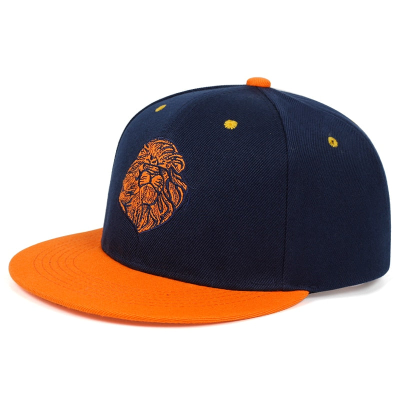 High quality lion face embroidery snapback cap cool king hip hop hat for Mens and Women baseball cap hats