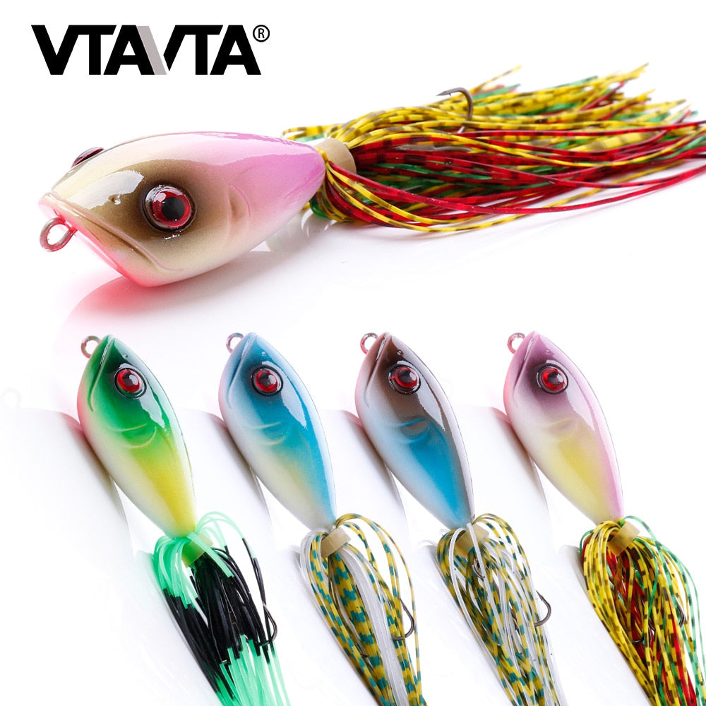 VTAVTA 4cm 11g Silicone Skirt Rattling Crankbaits Fishing Lure Hard Bait Popper Topwater Pike Lures Wobblers Fishing Tackle Lure