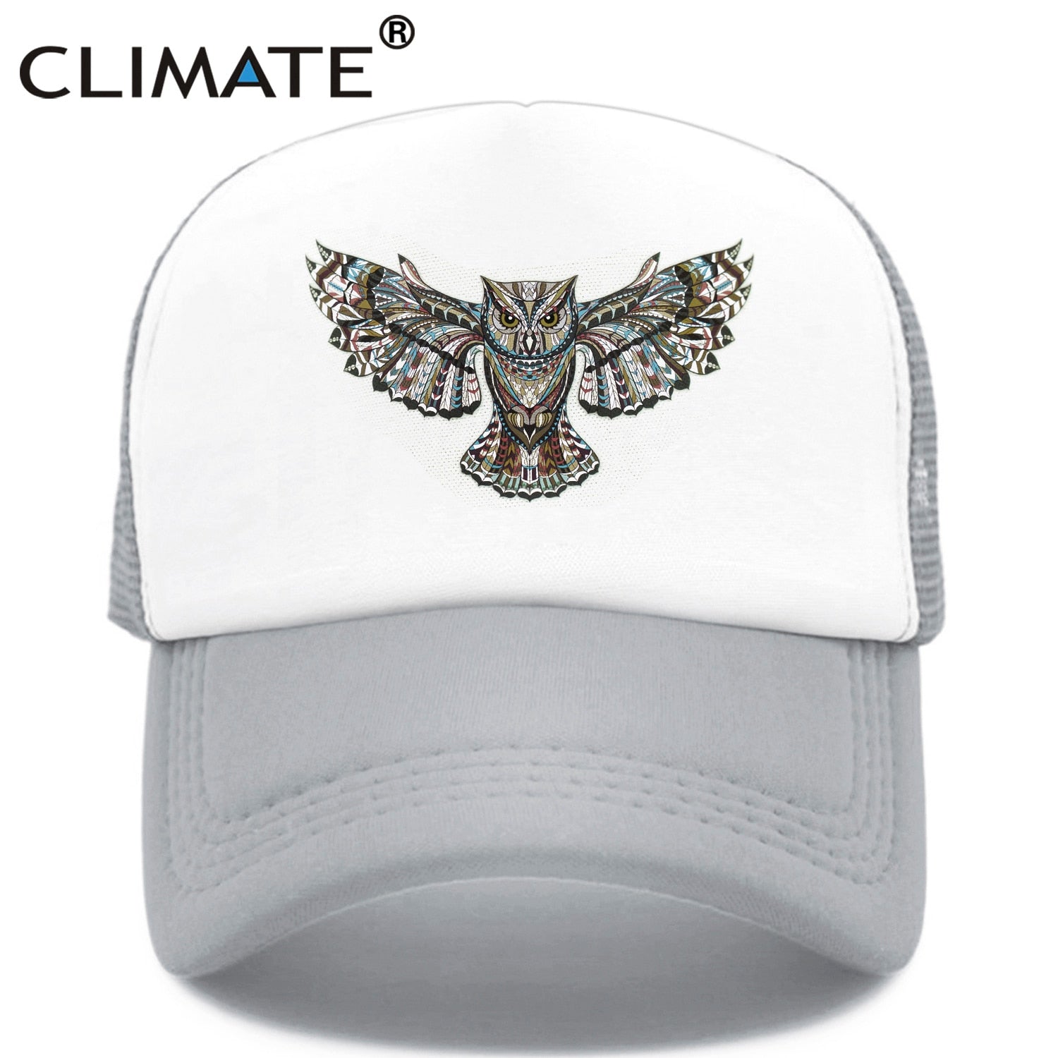 CLIMATE Owl Owlet Trucker Cap Cool Forest Night Owl Cap Men Dark Owl Hunt Animal Hip Hop Hat Cap Cool Summer Mesh Cap Adult Kid