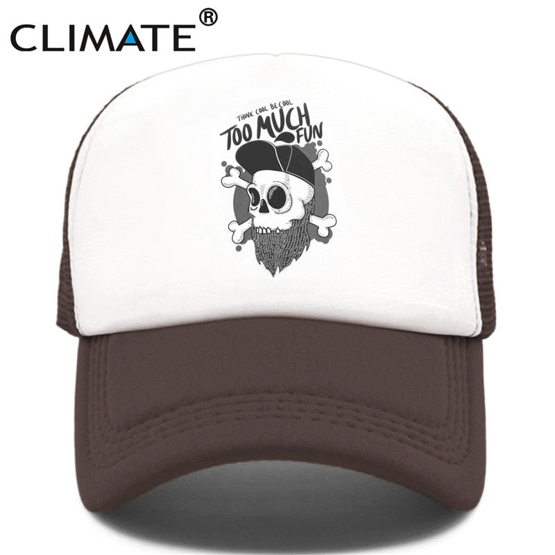 CLIMATE  Hip-hop Trucker Cap Youth Funny Skeleton RUDE Cap Hip Hop Hiphop Street Culture Cap Cool Skulls Summer Mesh Cap