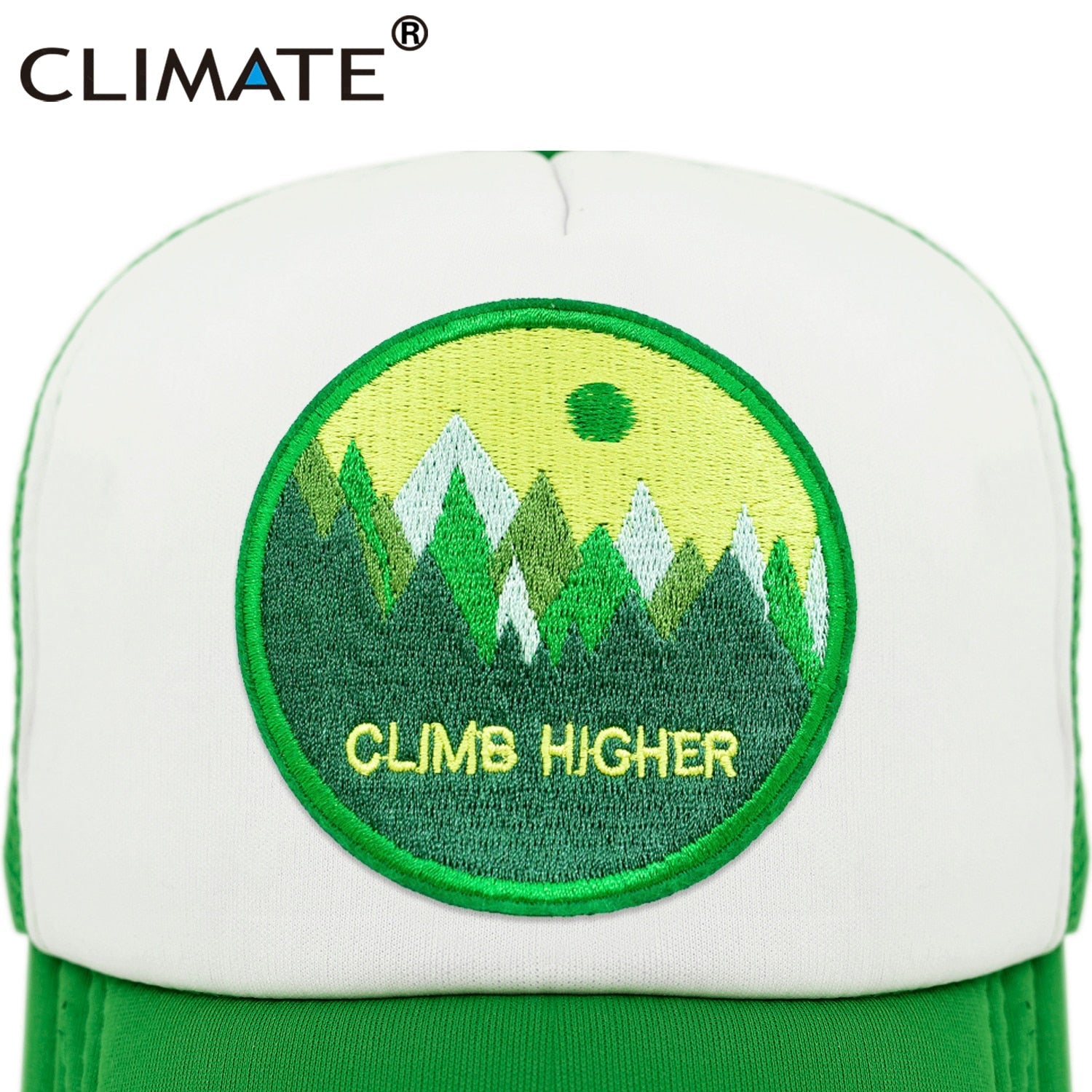 CLIMATE CLIMB HIGH Cap Climber Outdoor Sport Trucker Cap Green Outdoors Forest Hat Cap Cool Summer Mesh Cap for Men Women