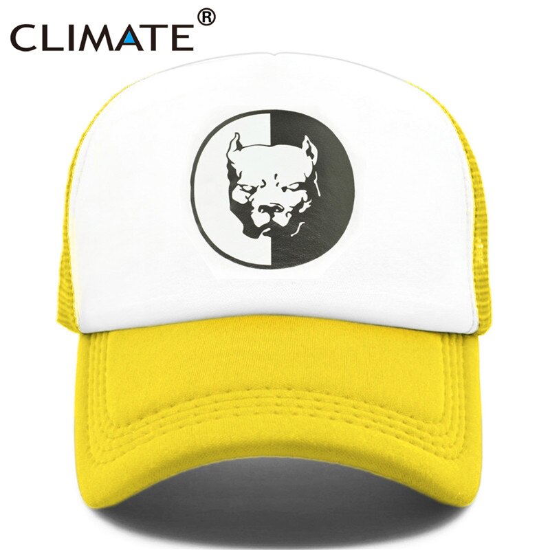 CLIMATE Cool Pitbull Trucker Caps Bully Super Hero Dog Summer Cap Cool Dog Mesh