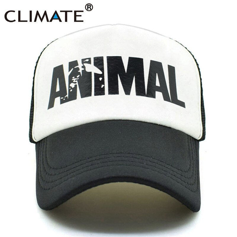 CLIMATE Fitness Fans Cap Cool GYM Trucker Cap Men Cap Fitness Fans Print Mesh Hat Body Building Muscle Sports Caps Hat for Men