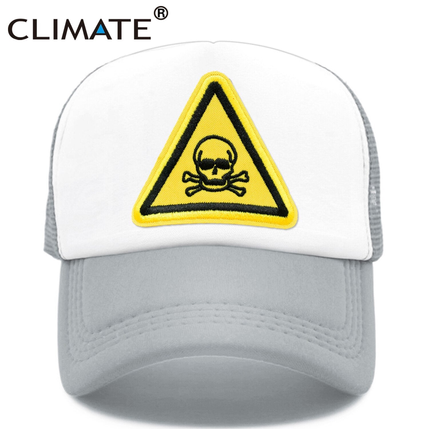 CLIMATE Men Cool Skull Trucker Cap Hiphop Street Style Skeleton Cap Danger Keep