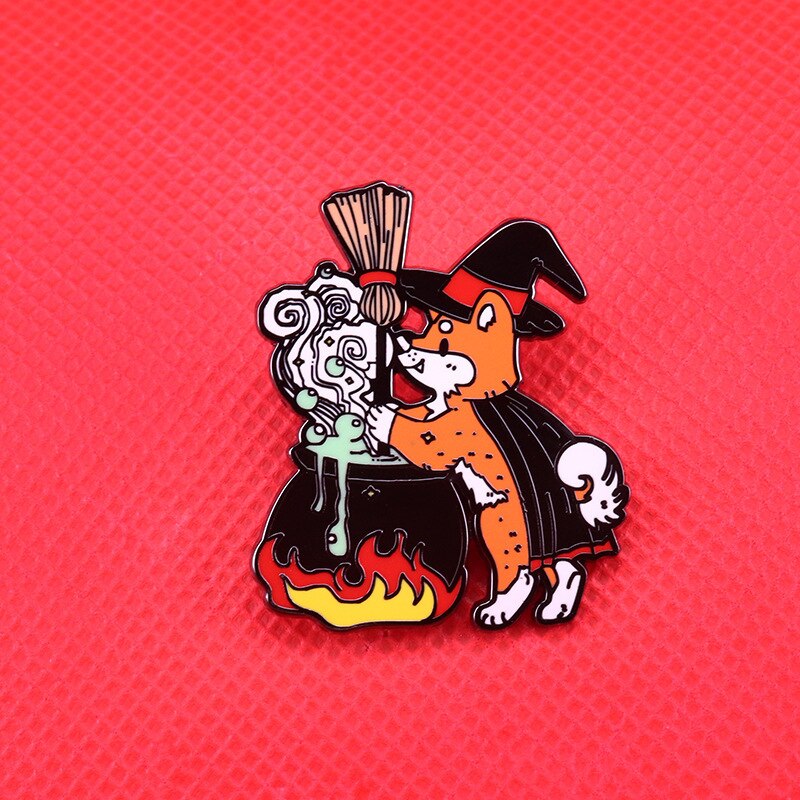 Witch Cauldron Brooch Wonderful Cartoon Animal Badge