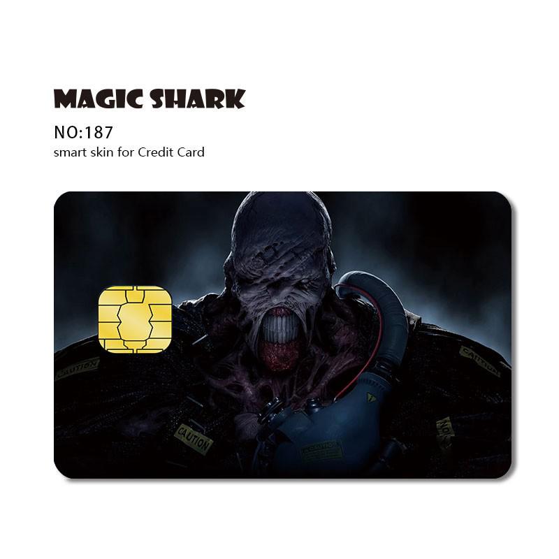 Magic Shark Matte 3M PVC Cartoon Joker Half Cover Sticker Case Film for Big Small Chip Credit Debt Card