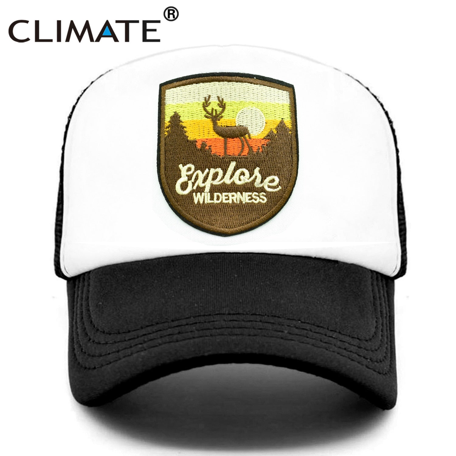 CLIMATE Explore Trucker Cap  Wilderness wildlife Camouflage Cap for Outdoor Exploration Baseball Cap Summer Cool Mesh Caps