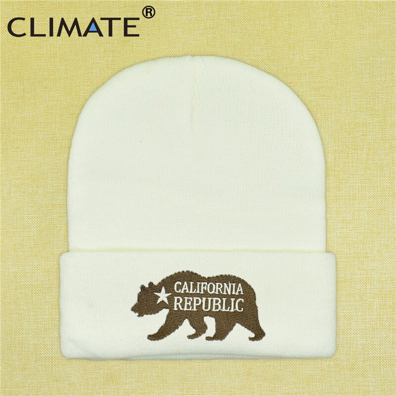 CLIMATE California Bear Winter Beanie California Republic Hat Men Women Funny Warm Hat Cap Winter Warm Hats California Bear