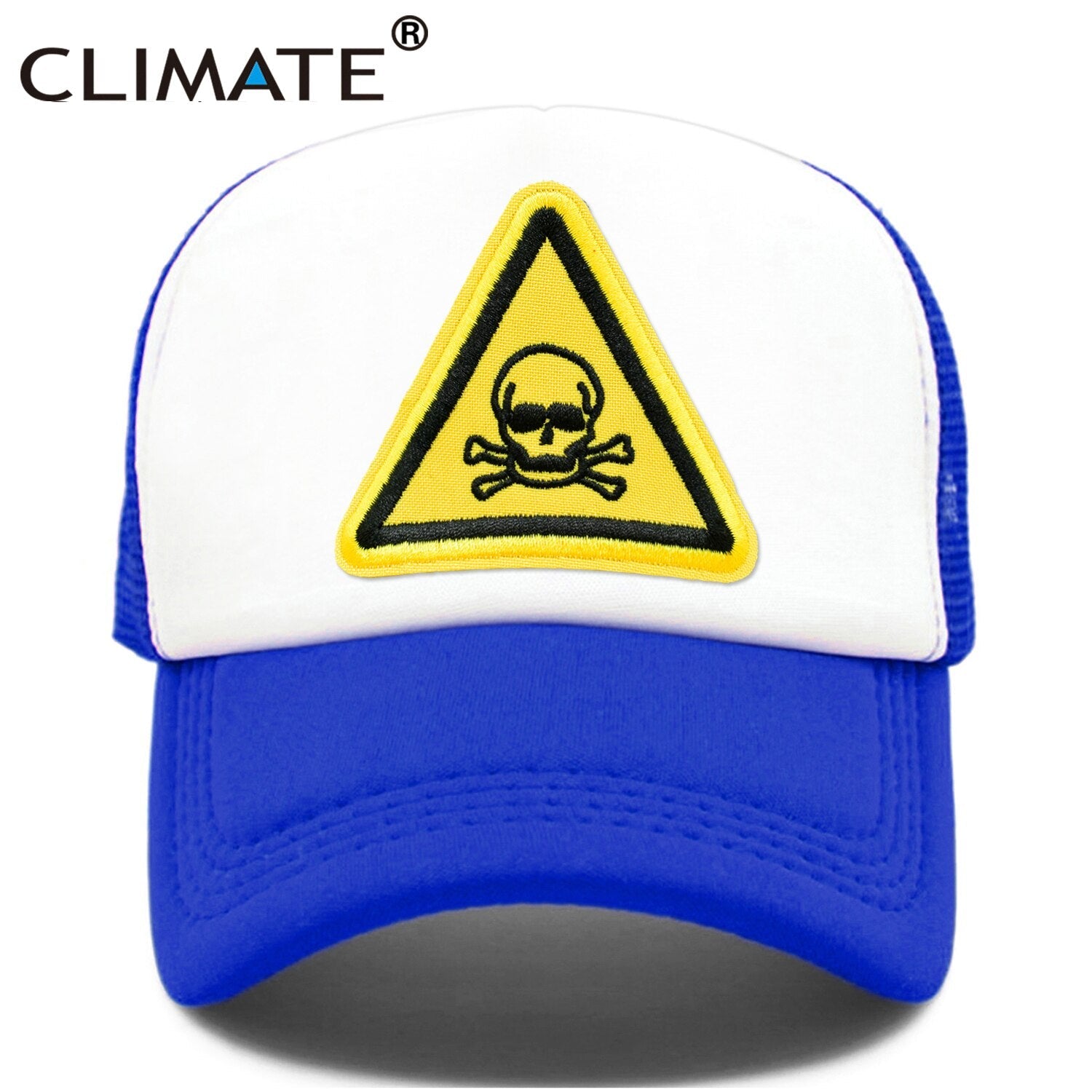 CLIMATE Men Cool Skull Trucker Cap Hiphop Street Style Skeleton Cap Danger Keep