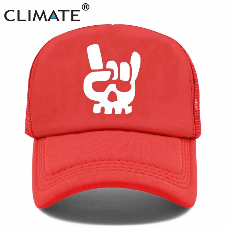 CLIMATE Rock Fan Trucker Caps Mesh Hat Metal Rock and Roll Music Cap Men Black Cool Summer Baseball Cap Black Trucker Caps Hat