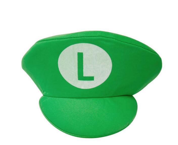 Funny Cute Adult Kids Anime Cartoon Super Game Luigi Cosplay Hats Red Green Cap