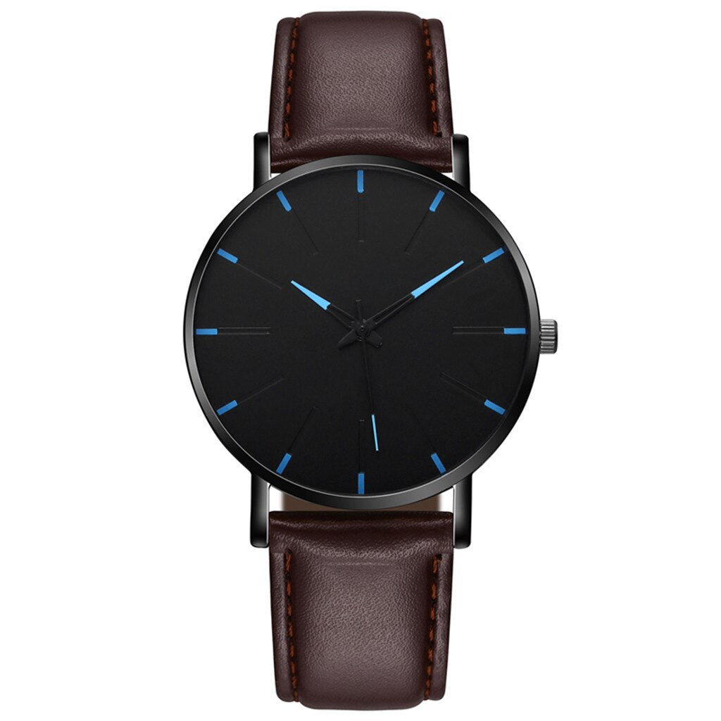 Simple Watch Men Casual Business Leather Band Alloy Wrist Watch Clocks Relogio Masculino Reloj Montre Hombre Homme