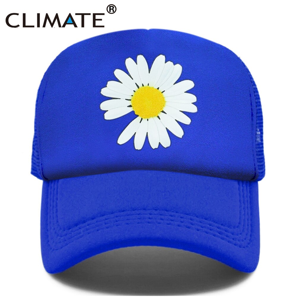 CLIMATE Daisy Flower Trucker Cap Cute Love Hat Cap Daisy Flower Baseball Cap Hip Hop Summer Mesh Trucker Cap Hat