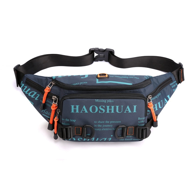 Fashion Letter Waist Bags For Men Casual Nylon Waist Packs Hot Sale Unisex Belt