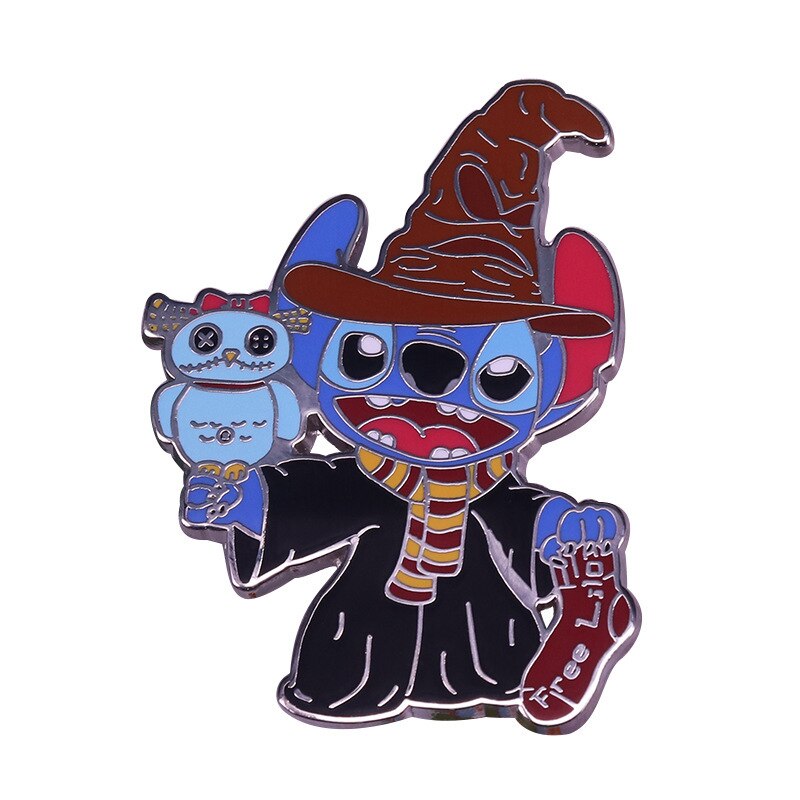 Sorting hat and Stitch mix and match brooch interesting magic badge