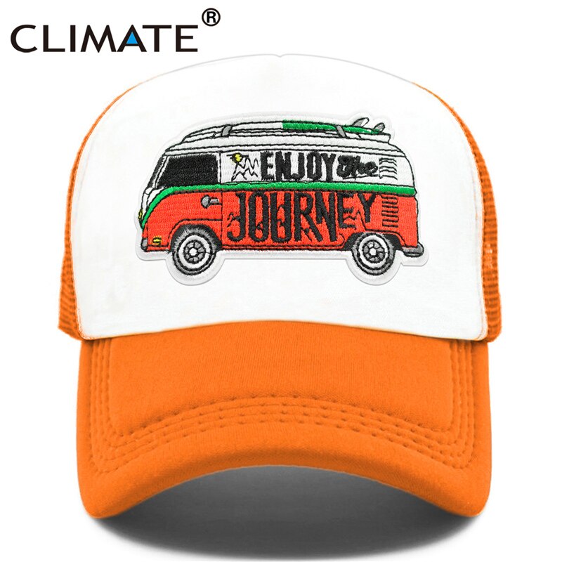 CLIMATE Road Trip Cap Drive Tour Trucker Cap Car Journey Vacation Mesh Cap Hip Hop Summer Hat Caps for Men Family Journey