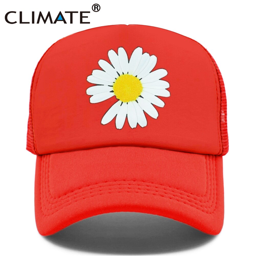 CLIMATE Daisy Flower Trucker Cap Cute Love Hat Cap Daisy Flower Baseball Cap Hip Hop Summer Mesh Trucker Cap Hat