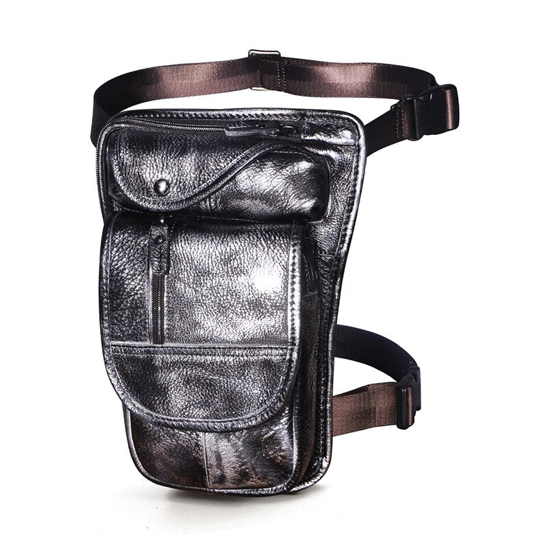 Original Leather Coffee Design Men Shoulder Bag 8" Tablet Fashion Organizer Travel Fanny Waist Belt Pack Leg Bag Male 3112-c