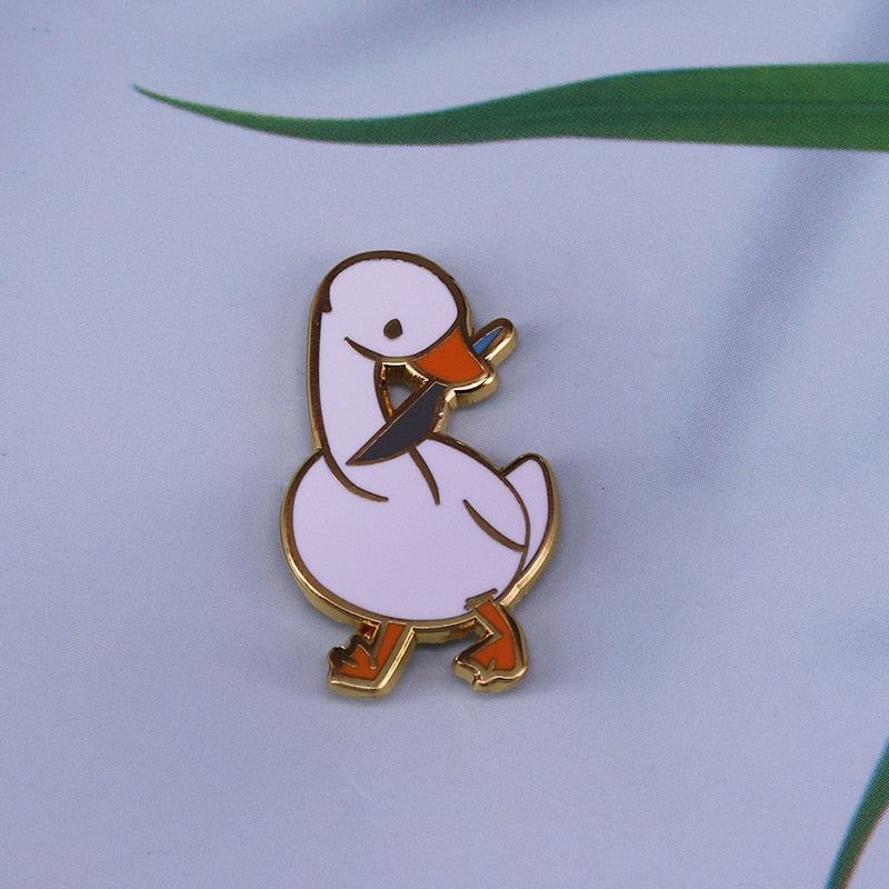 Trick or Treat Goose Game Brooch Cute Cartoon Animal Badge