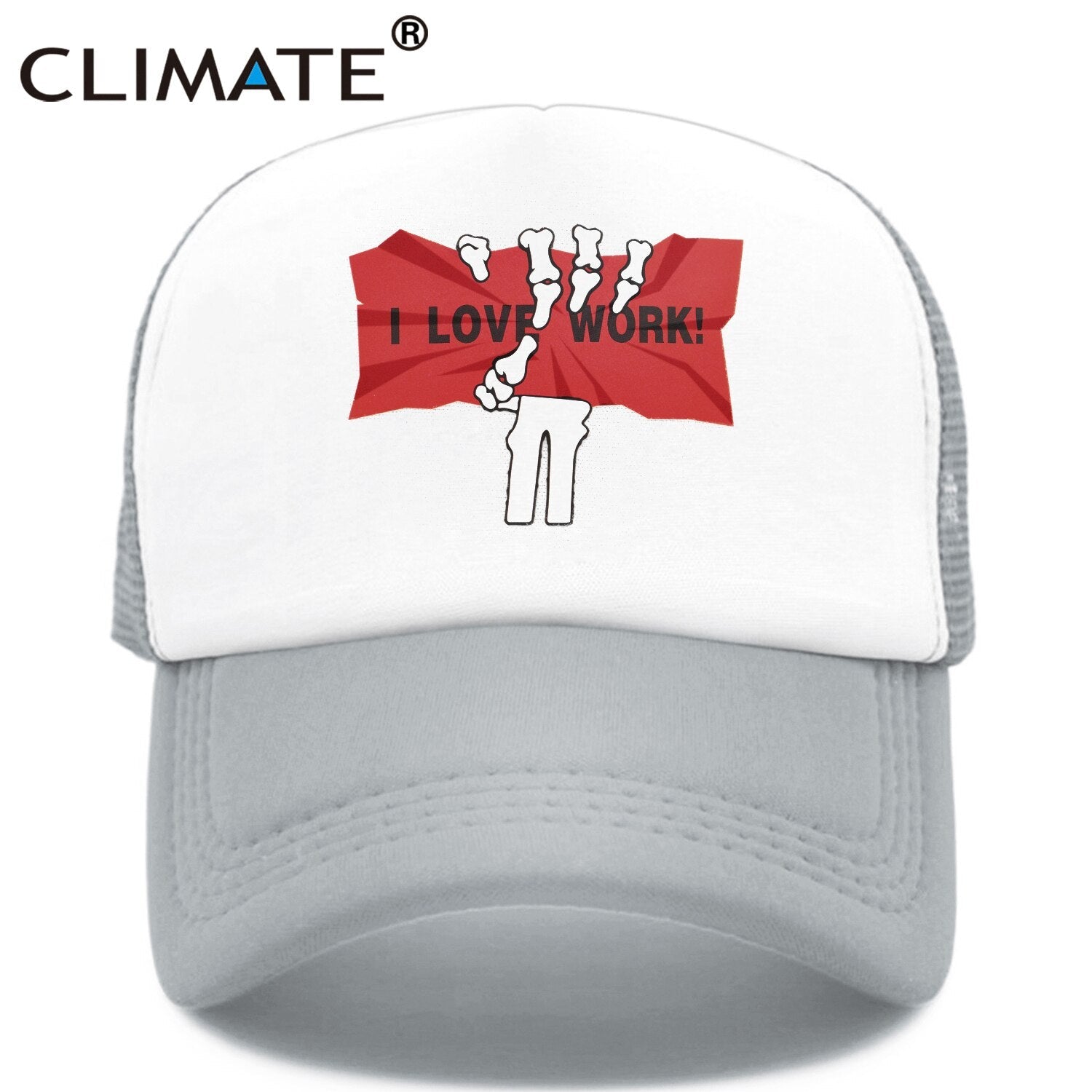 CLIMATE New Cool Funny Cap I Love Work Till Dead Trucker Cap Hat Workaholic Hiphop Cap Amuse Mesh Cap Hat for Men Women Staff