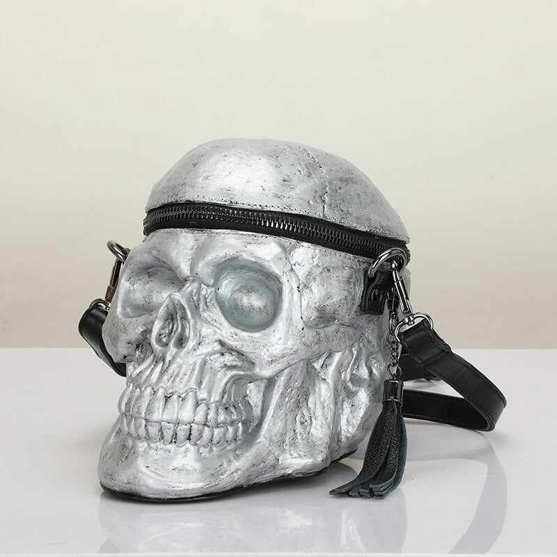 Originality Women Bag Funny Skeleton Head Luminou Handbag Single Package Fashion Designer Satchel Package Night Light Skull Bags