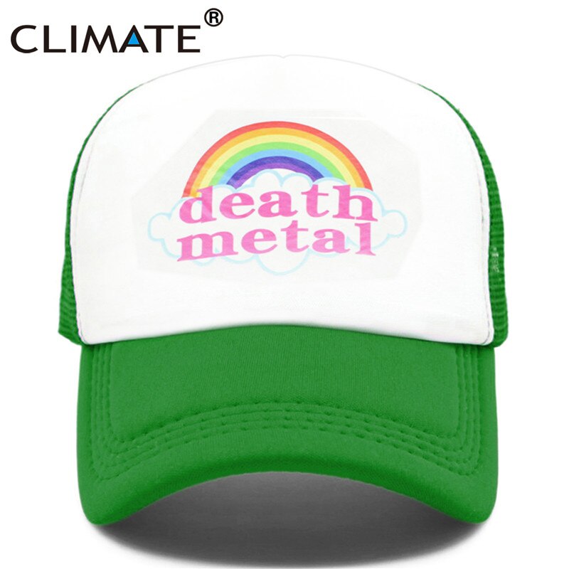 CLIMATE Metal Rock Trucker Cap Rock Summer Cap Metal Rock Fans Cool Mesh Baseball Cap Men Rainbow Trucker Caps Dad Hat Men