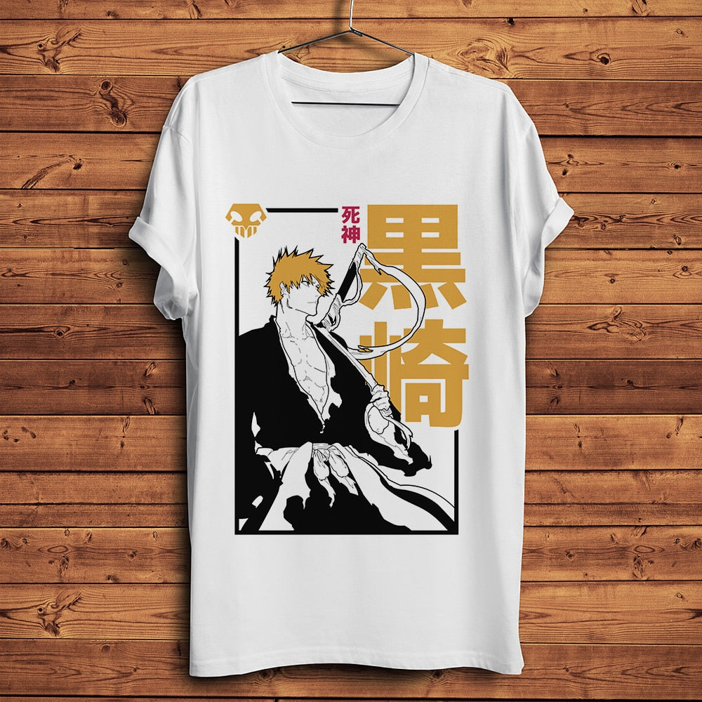 BLEACH Ichigo funny anime t shirt men new White casual tshirt homme JAPAN manga