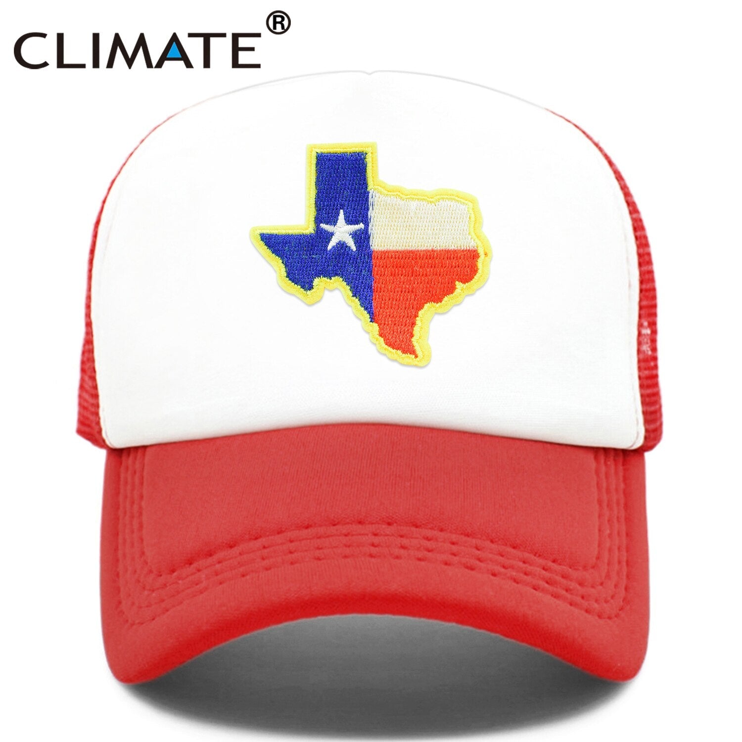 CLIMATE Texas Trucker Cap State of Texas Cap Flag of Texas Map Mesh Cool Hat Cap Cool Mesh Cap Adult