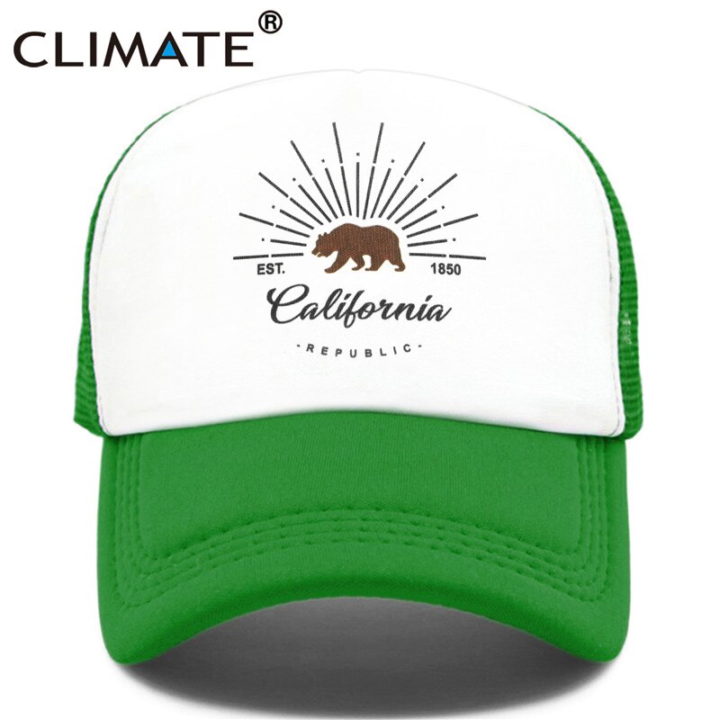 CLIMATE California Trucker Cap Bear California Republic Flag Caps Men Women Hip