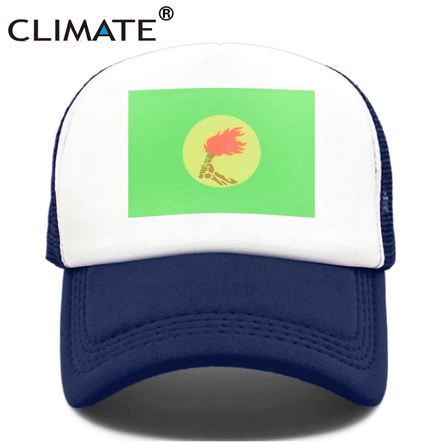 CLIMATE Zaire Flage Trucker Cap The Democratic Republic of the Congo Flag Cap Hip Hop Funny Green Hat Baseball Cap Cool Mesh Cap