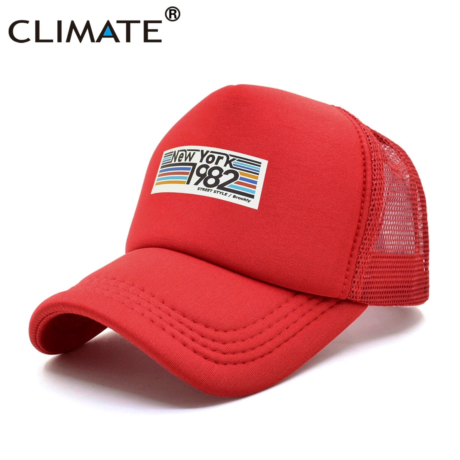 CLIMATE New York Trucker Cap Hat New York City 1982 Cool Mesh Cap Street Style Brooklyn Hip Hop Cap Hat for Men Women Youth