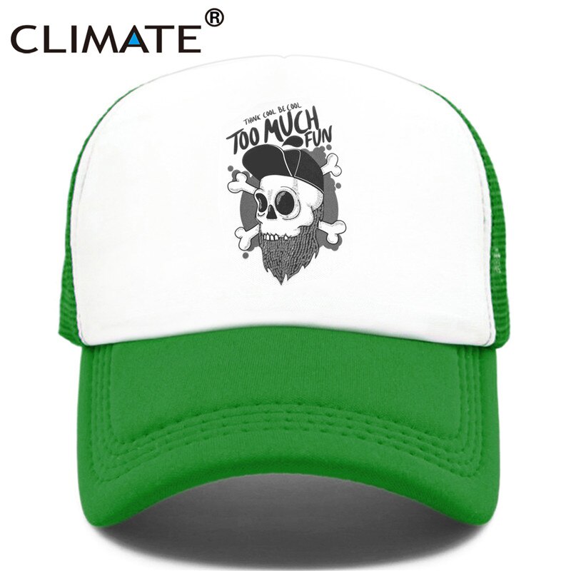 CLIMATE  Hip-hop Trucker Cap Youth Funny Skeleton RUDE Cap Hip Hop Hiphop Street Culture Cap Cool Skulls Summer Mesh Cap